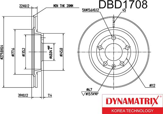 Dynamatrix DBD1708 - Bremžu diski ps1.lv