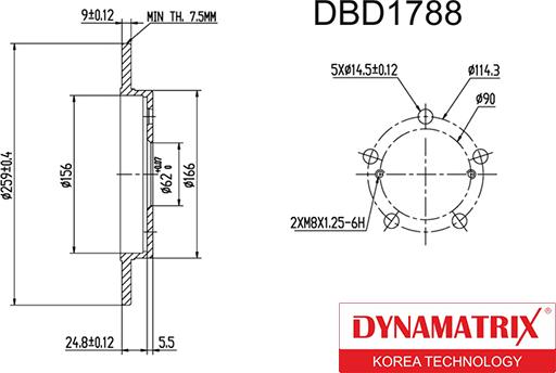 Dynamatrix DBD1788 - Bremžu diski ps1.lv