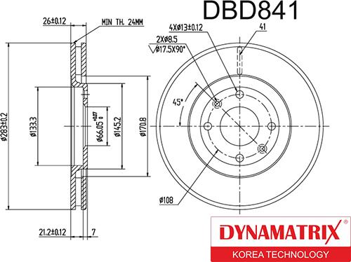 Dynamatrix DBD841 - Bremžu diski ps1.lv