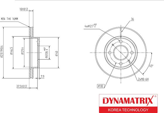 Dynamatrix DBD866 - Bremžu diski ps1.lv