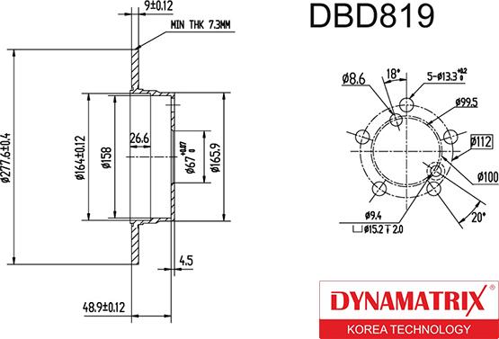 Dynamatrix DBD819 - Bremžu diski ps1.lv