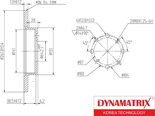 Dynamatrix DBD872 - Bremžu diski ps1.lv