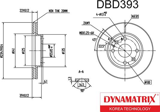 Dynamatrix DBD393 - Bremžu diski ps1.lv