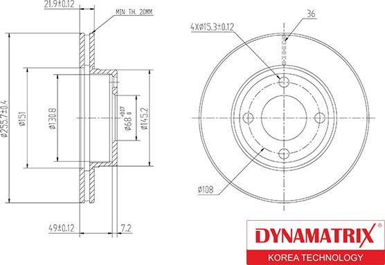 Dynamatrix DBD319 - Bremžu diski ps1.lv