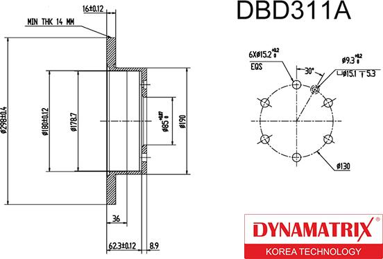 Dynamatrix DBD311A - Bremžu diski ps1.lv