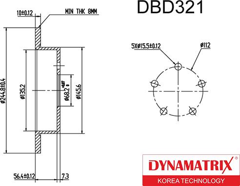 Dynamatrix DBD321 - Bremžu diski ps1.lv