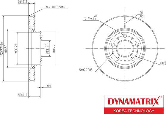 Dynamatrix DBD255 - Bremžu diski ps1.lv