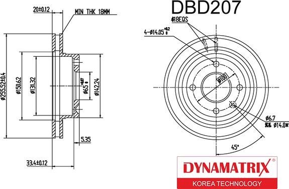 Dynamatrix DBD207 - Bremžu diski ps1.lv