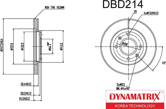 Dynamatrix DBD214 - Bremžu diski ps1.lv