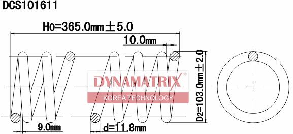 Dynamatrix DCS101611 - Balstiekārtas atspere ps1.lv