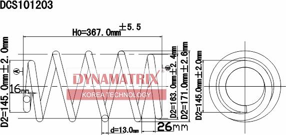 Dynamatrix DCS101203 - Balstiekārtas atspere ps1.lv