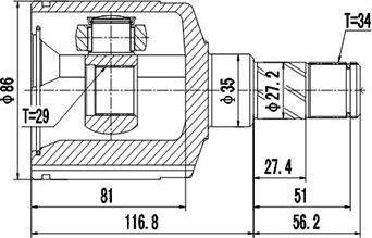 Dynamatrix DCV612003 - Šarnīru komplekts, Piedziņas vārpsta ps1.lv