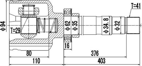 Dynamatrix DCV617020 - Šarnīru komplekts, Piedziņas vārpsta ps1.lv