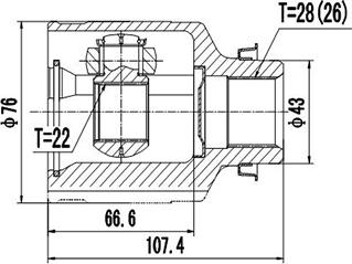 Dynamatrix DCV627004 - Šarnīru komplekts, Piedziņas vārpsta ps1.lv