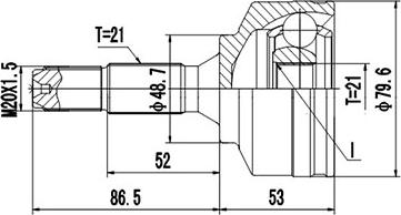 Dynamatrix DCV845065 - Šarnīru komplekts, Piedziņas vārpsta ps1.lv