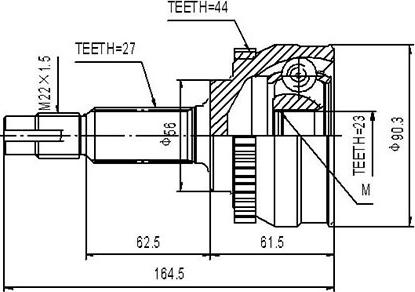 Dynamatrix DCV841043 - Šarnīru komplekts, Piedziņas vārpsta ps1.lv