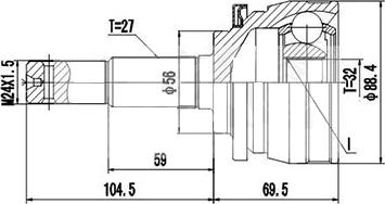 Dynamatrix DCV841006 - Šarnīru komplekts, Piedziņas vārpsta ps1.lv