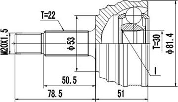 Dynamatrix DCV853008 - Šarnīru komplekts, Piedziņas vārpsta ps1.lv