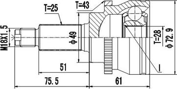 Dynamatrix DCV857079 - Šarnīru komplekts, Piedziņas vārpsta ps1.lv