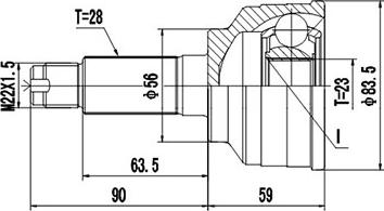 Dynamatrix DCV818035 - Šarnīru komplekts, Piedziņas vārpsta ps1.lv