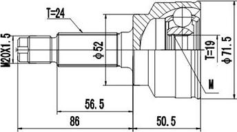 Dynamatrix DCV818030 - Šarnīru komplekts, Piedziņas vārpsta ps1.lv