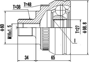 Dynamatrix DCV818026 - Šarnīru komplekts, Piedziņas vārpsta ps1.lv