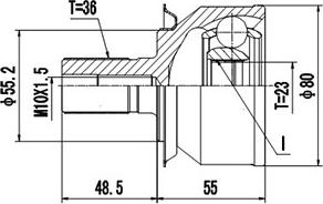 Dynamatrix DCV818203 - Šarnīru komplekts, Piedziņas vārpsta ps1.lv