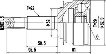 Dynamatrix DCV812020 - Šarnīru komplekts, Piedziņas vārpsta ps1.lv