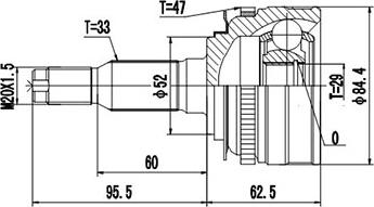 Dynamatrix DCV812027 - Šarnīru komplekts, Piedziņas vārpsta ps1.lv