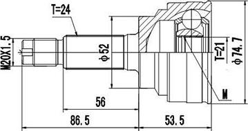 Dynamatrix DCV834003 - Šarnīru komplekts, Piedziņas vārpsta ps1.lv