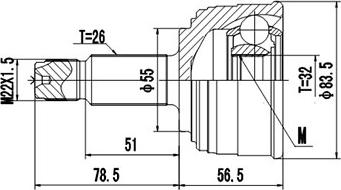 Dynamatrix DCV823063 - Šarnīru komplekts, Piedziņas vārpsta ps1.lv