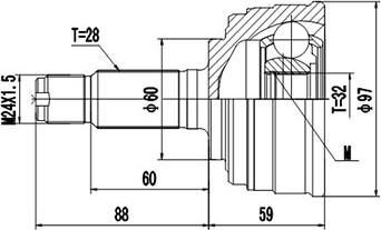 Dynamatrix DCV823013 - Šarnīru komplekts, Piedziņas vārpsta ps1.lv