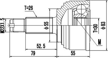 Dynamatrix DCV823022 - Šarnīru komplekts, Piedziņas vārpsta ps1.lv