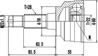 Dynamatrix DCV827001 - Šarnīru komplekts, Piedziņas vārpsta ps1.lv