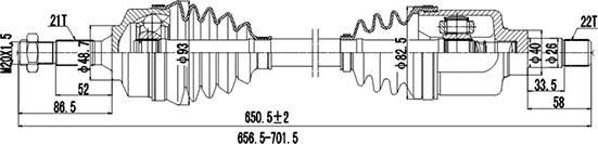 Dynamatrix DDS299272 - Piedziņas vārpsta ps1.lv