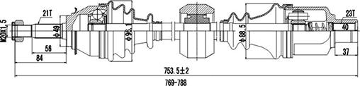 Dynamatrix DDS245085 - Piedziņas vārpsta ps1.lv