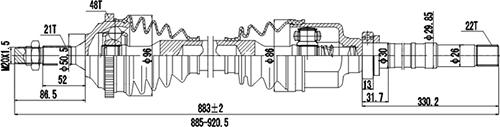 Dynamatrix DDS245035 - Piedziņas vārpsta ps1.lv