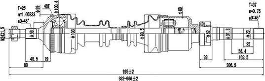 Dynamatrix DDS245108 - Piedziņas vārpsta ps1.lv