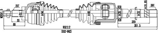 Dynamatrix DDS250400 - Piedziņas vārpsta ps1.lv