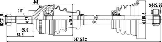 Dynamatrix DDS250055 - Piedziņas vārpsta ps1.lv