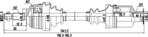 Dynamatrix DDS250325 - Piedziņas vārpsta ps1.lv