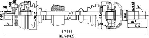 Dynamatrix DDS218009 - Piedziņas vārpsta ps1.lv