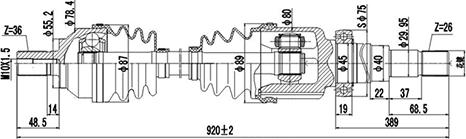 Dynamatrix DDS218329 - Piedziņas vārpsta ps1.lv