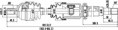 Dynamatrix DDS234163 - Piedziņas vārpsta ps1.lv