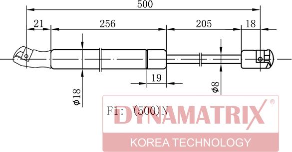 Dynamatrix DGS9468II - Gāzes atspere, Bagāžas / Kravas nodalījuma vāks ps1.lv