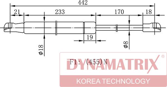 Dynamatrix DGS015488 - Gāzes atspere, Bagāžas / Kravas nodalījuma vāks ps1.lv