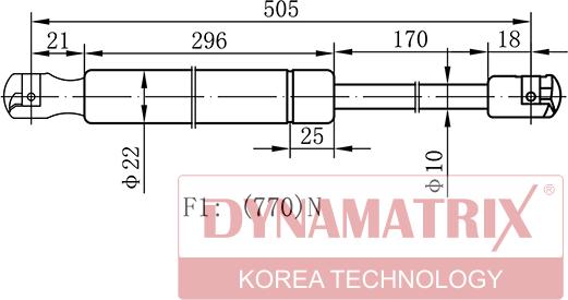 Dynamatrix DGS034529 - Gāzes atspere, Bagāžas / Kravas nodalījuma vāks ps1.lv