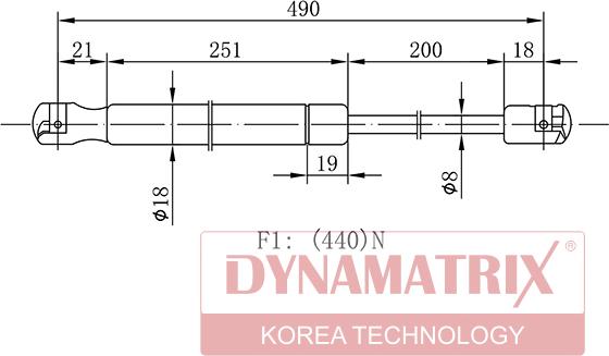 Dynamatrix DGS031139 - Gāzes atspere, Bagāžas / Kravas nodalījuma vāks ps1.lv