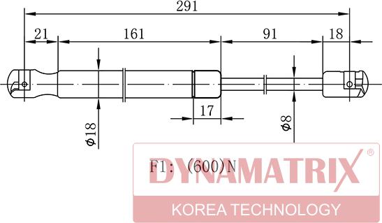 Dynamatrix DGS031370 - Gāzes atspere, Bagāžas / Kravas nodalījuma vāks ps1.lv