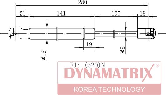 Dynamatrix DGS032436 - Gāzes atspere, Bagāžas / Kravas nodalījuma vāks ps1.lv